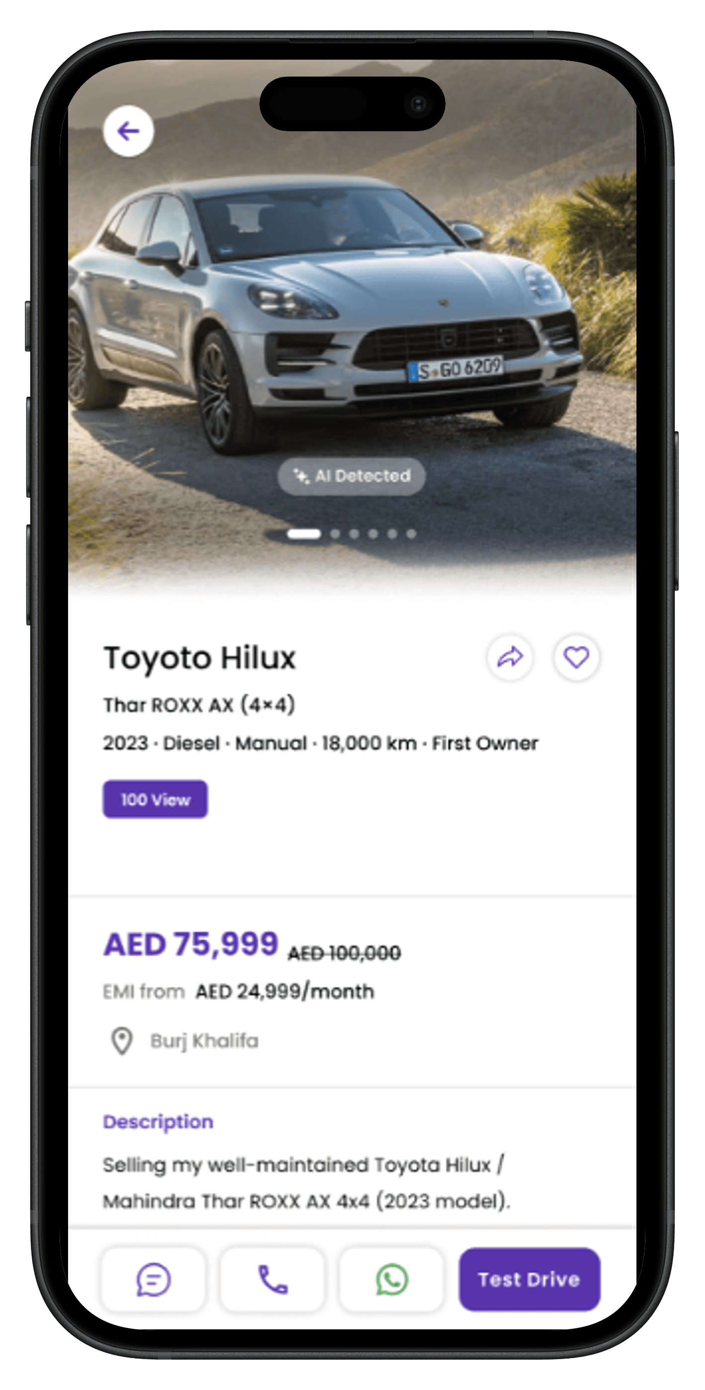 ALANN App Detail view mockup