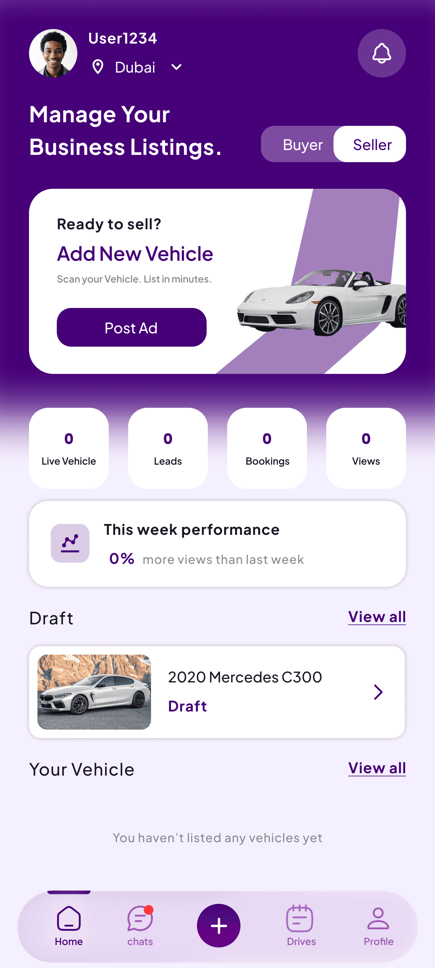 Seller App Home Page